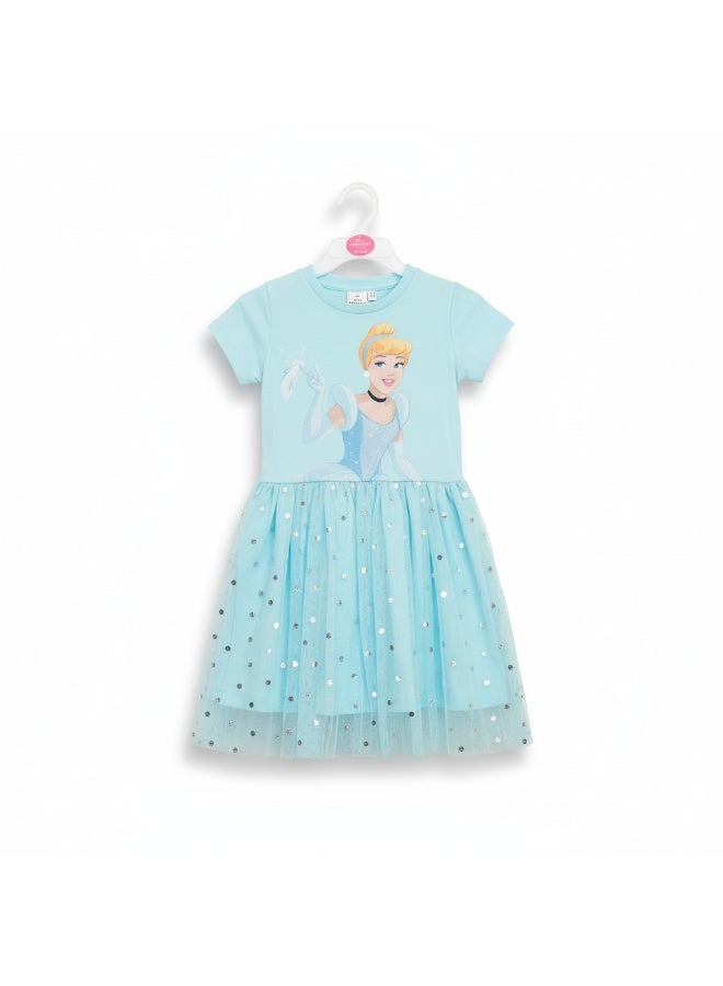 Disney PRINCESS CINDERELLA - GIRL'S TULLE DRESS 100% COTTON | MESH 100% POLYESTER| - Image 4